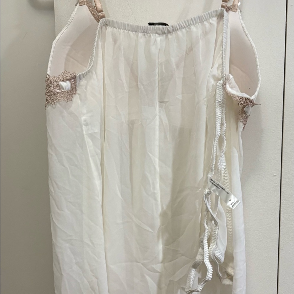 Linea Donatella Cream and Brown Lace Chemise - Picture 6 of 7